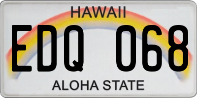 HI license plate EDQ068