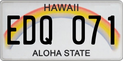 HI license plate EDQ071