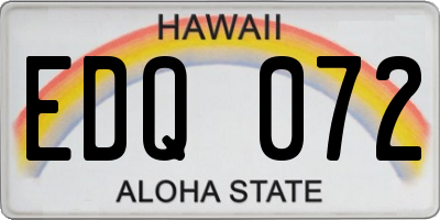 HI license plate EDQ072