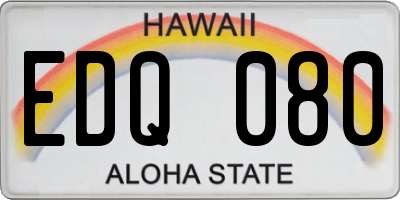 HI license plate EDQ080