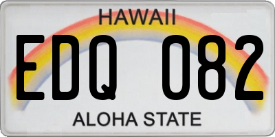 HI license plate EDQ082