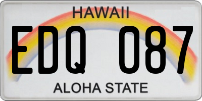 HI license plate EDQ087