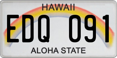 HI license plate EDQ091