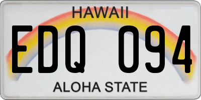 HI license plate EDQ094