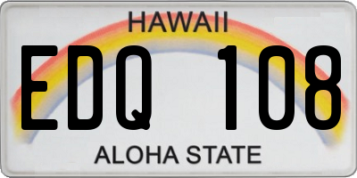 HI license plate EDQ108