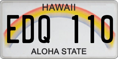 HI license plate EDQ110