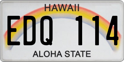 HI license plate EDQ114