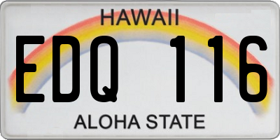 HI license plate EDQ116