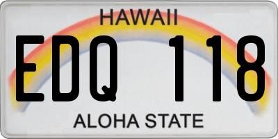 HI license plate EDQ118