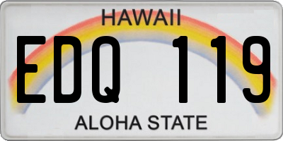 HI license plate EDQ119