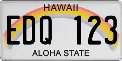 HI license plate EDQ123