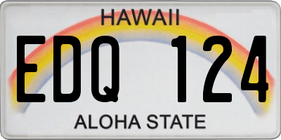 HI license plate EDQ124