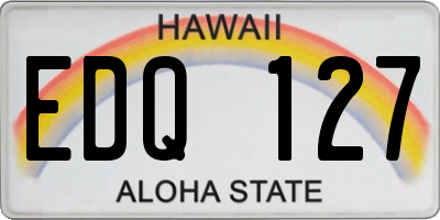 HI license plate EDQ127