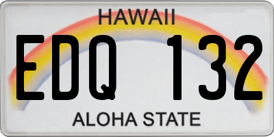 HI license plate EDQ132