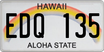 HI license plate EDQ135