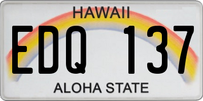 HI license plate EDQ137