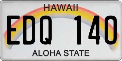 HI license plate EDQ140