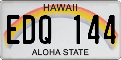 HI license plate EDQ144