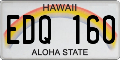 HI license plate EDQ160