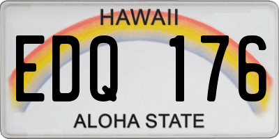 HI license plate EDQ176