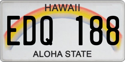 HI license plate EDQ188