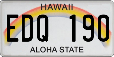 HI license plate EDQ190