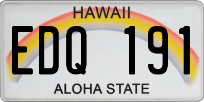 HI license plate EDQ191
