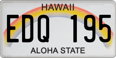 HI license plate EDQ195
