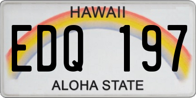 HI license plate EDQ197