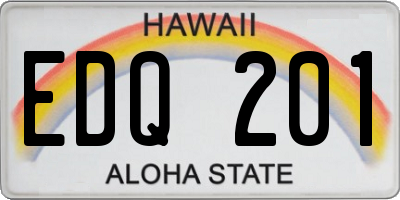 HI license plate EDQ201