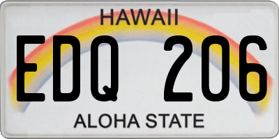 HI license plate EDQ206