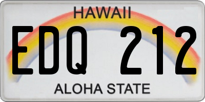 HI license plate EDQ212