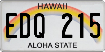 HI license plate EDQ215