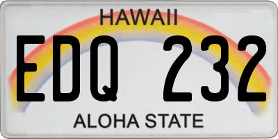 HI license plate EDQ232