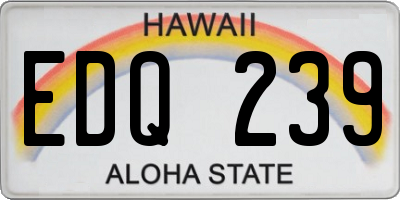 HI license plate EDQ239