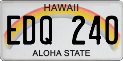 HI license plate EDQ240