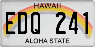 HI license plate EDQ241