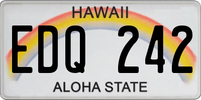 HI license plate EDQ242