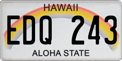 HI license plate EDQ243