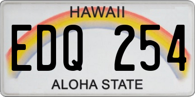 HI license plate EDQ254