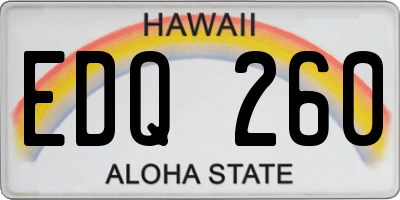 HI license plate EDQ260