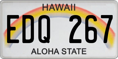 HI license plate EDQ267