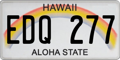 HI license plate EDQ277