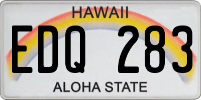 HI license plate EDQ283