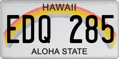 HI license plate EDQ285