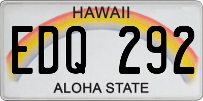 HI license plate EDQ292