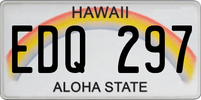 HI license plate EDQ297