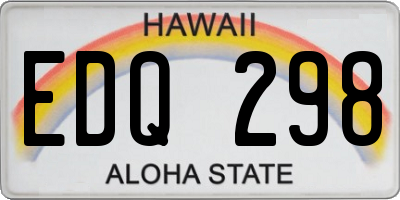 HI license plate EDQ298