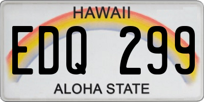 HI license plate EDQ299
