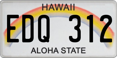HI license plate EDQ312